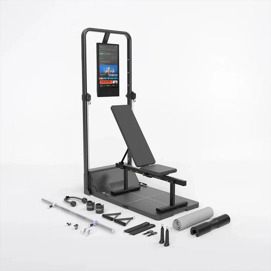 Professional 200LB Home Gym System - Multi-Functional Cable Machine w/Squat Rack - Gym Monster Pro 2